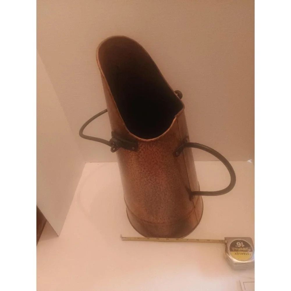 Vintage Hammered Copper Coal Scuttle